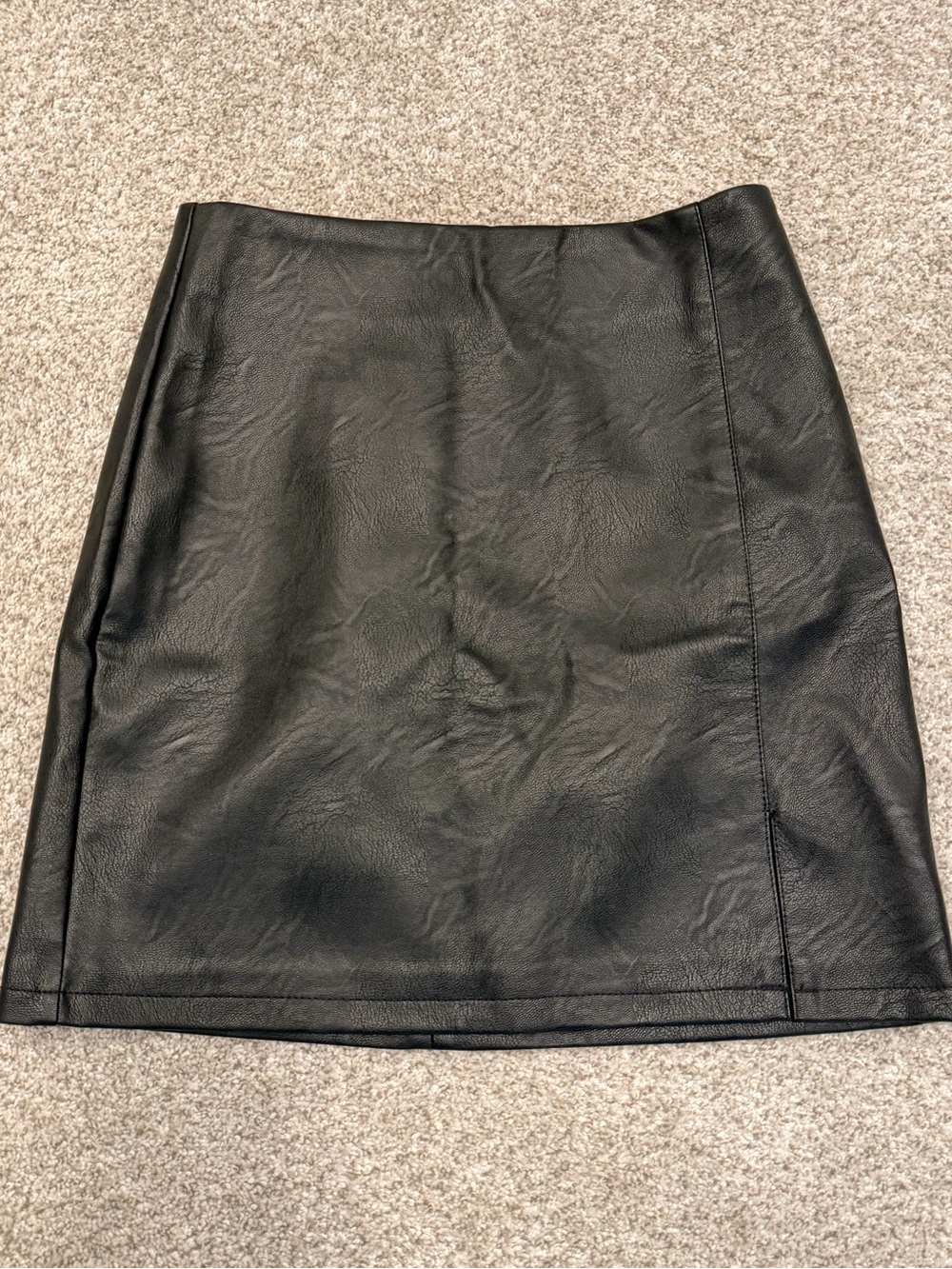 Topshop Black Faux Leather Mini Skirt
